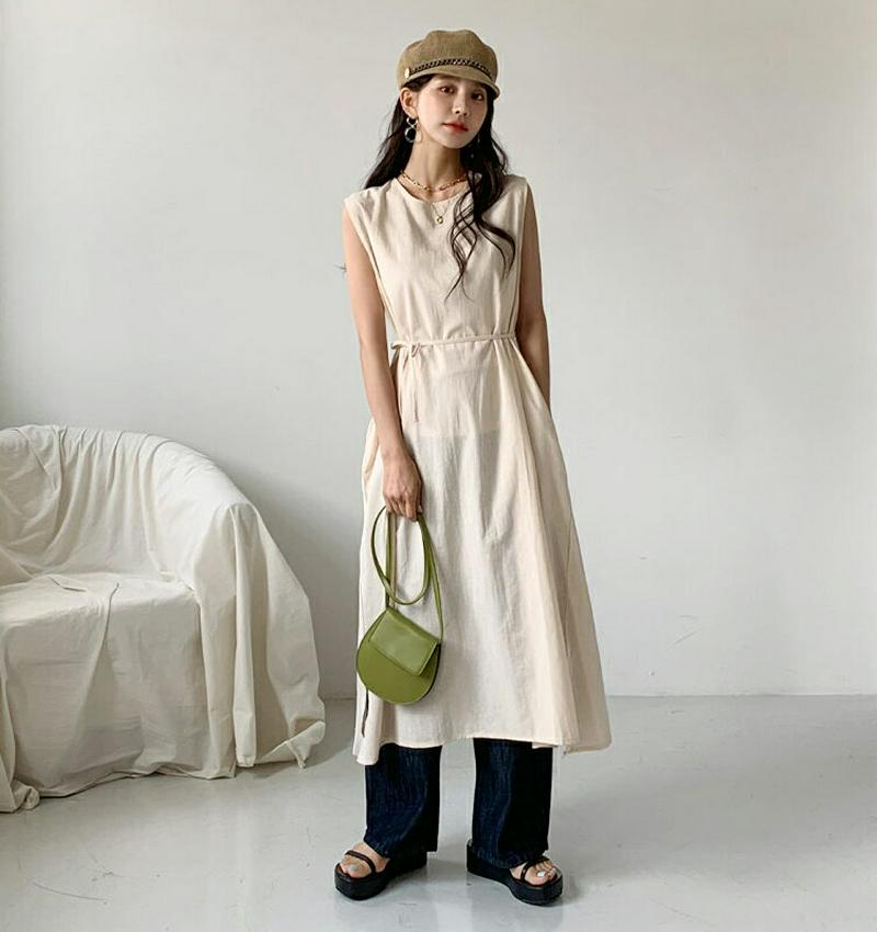 ストラップ付スリーブレスロングワンピース・全2色・b55754 レディース【ops】【ワンピース ロング ロングワンピース スリ