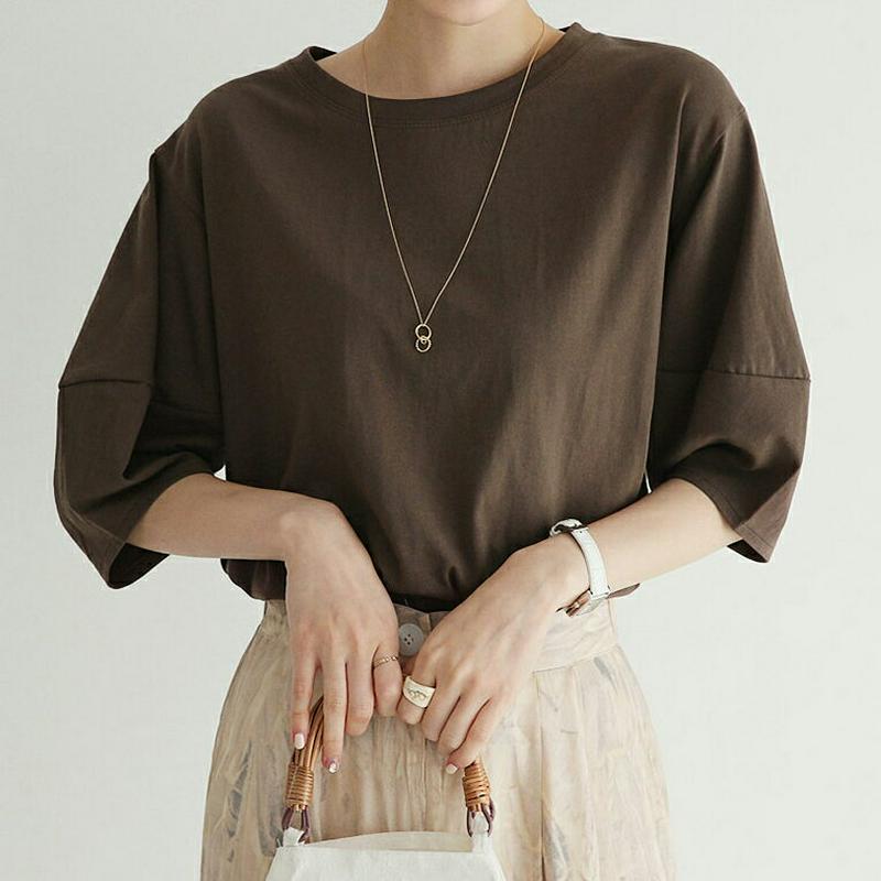 バルーンスリーブTシャツ・全5色・b62492 レディース【tops】【トップス Tシャツ 半袖 ハーフスリーブ バルーンスリー