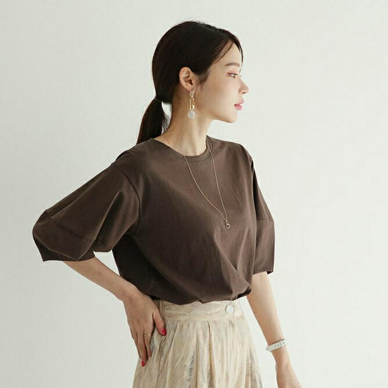 バルーンスリーブTシャツ・全5色・b62492 レディース【tops】【トップス Tシャツ 半袖 ハーフスリーブ バルーンスリー