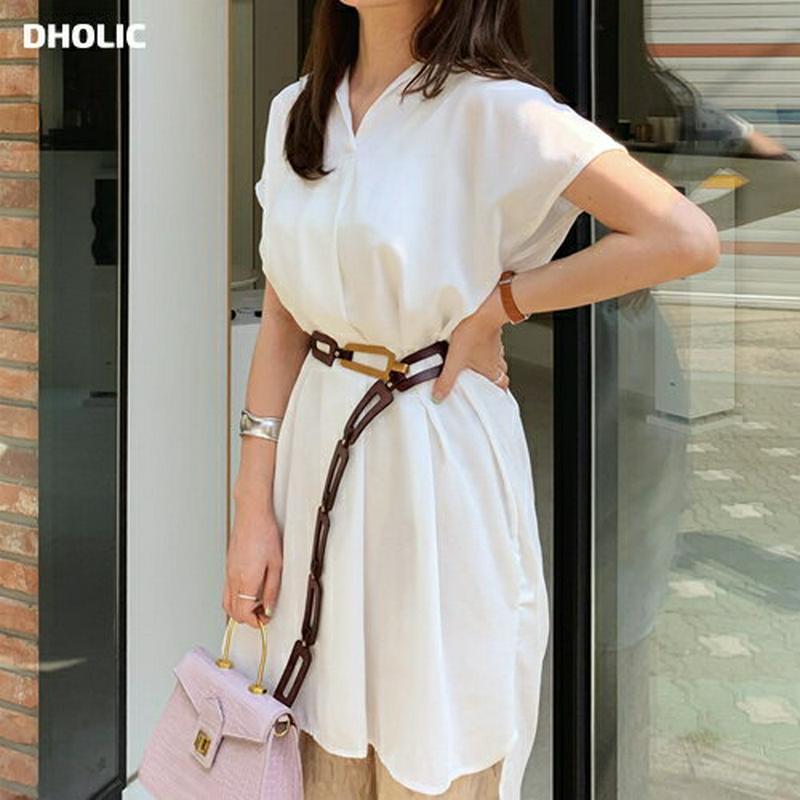 フレンチスリーブカラーワンピース・全3色・b62501 レディース【ops】【ワンピース ミディ丈 ミディワンピース 半袖 ショ