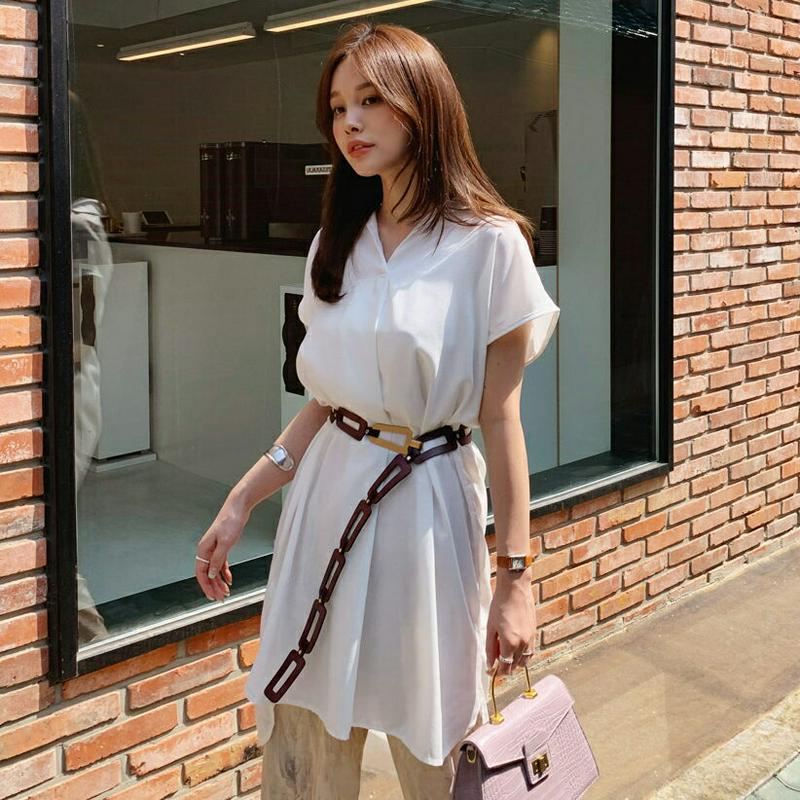 フレンチスリーブカラーワンピース・全3色・b62501 レディース【ops】【ワンピース ミディ丈 ミディワンピース 半袖 ショ