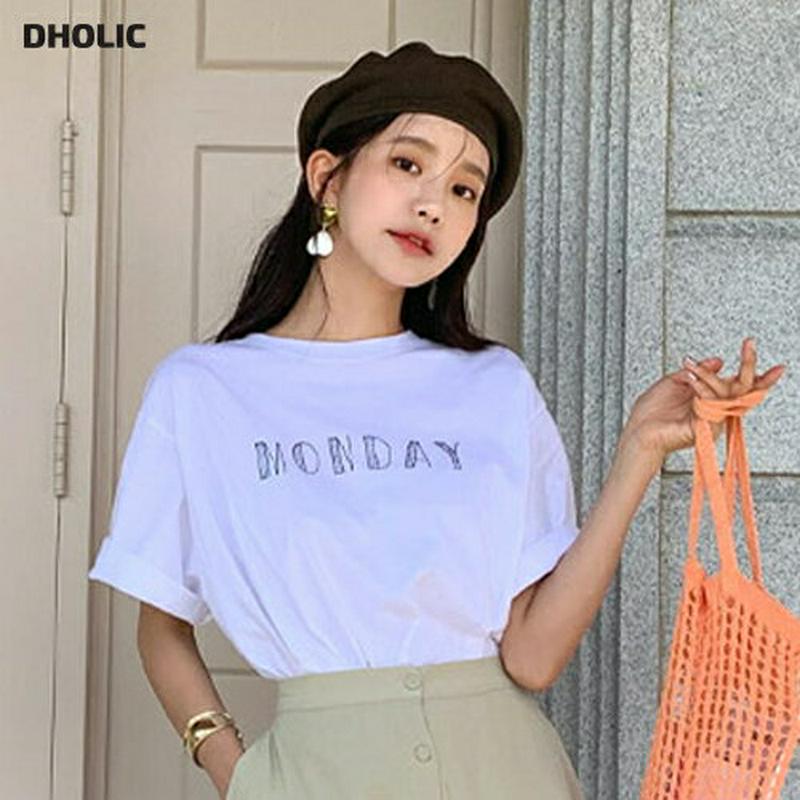 【新作10%OFF】MONDAYロゴTシャツ・全4色・59605 レディース【tops】【トップス Tシャツ 半袖 ロゴ ロゴT