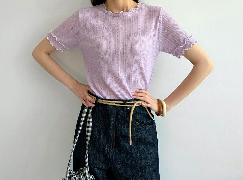 【新作10%OFF】ウェーブスリムTシャツ・全3色・t59599 レディース【tops】【トップス Tシャツ 半袖 ウェーブ ス