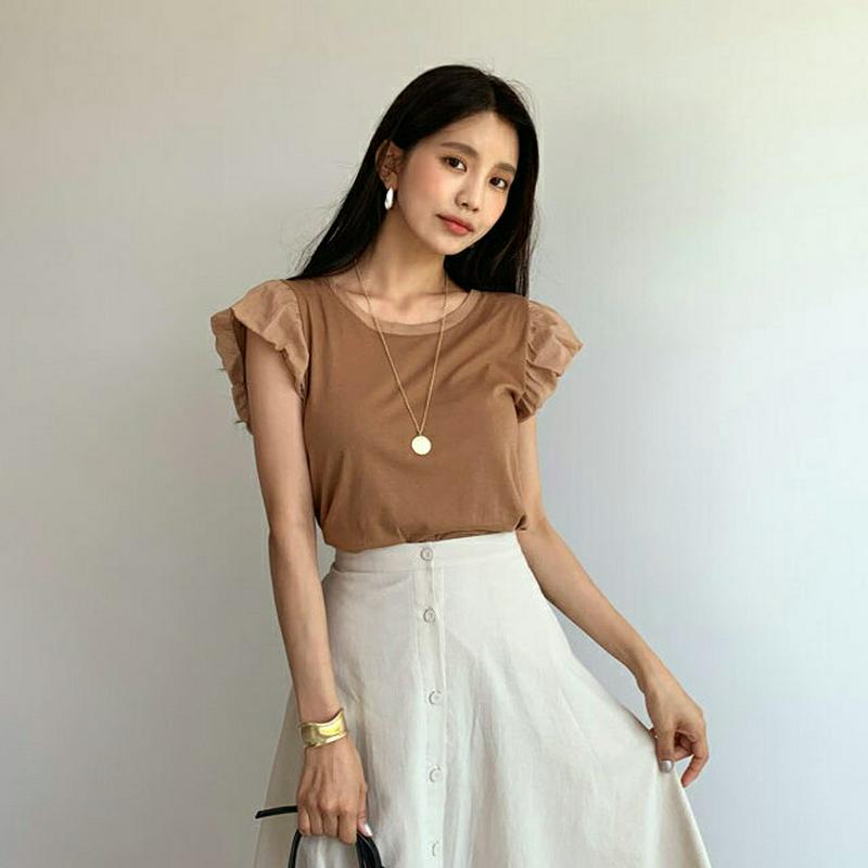 【新作10%OFF】バルーンショートスリーブTシャツ・全5色・b59637 レディース【tops】【トップス Tシャツ ショート