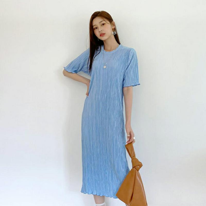 【新作10%OFF】プリーツワンピース・全3色・b59614 レディース【ops】【ワンピース ロング ロングワンピース 半袖 