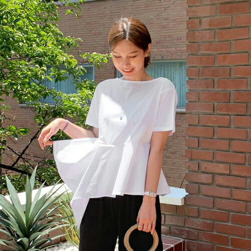 【新作10%OFF】フレアヘムTシャツ・全2色・62421 レディース【tops】【トップス Tシャツ 半袖 フレア フレアトッ