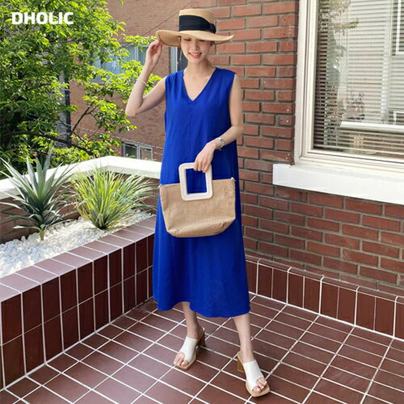 【新作10%OFF】Vネックスリーブレスワンピース・全3色・b62428 レディース【ops】【ワンピース ロング ロングワンピ