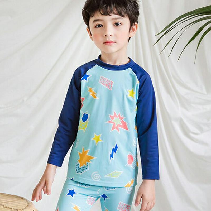 2TYPRラッシュガードTシャツ・p001581 キッズ【3~8才】【bw】【水着 スイムウェア ラッシュガード 長袖 ポップ カジュアル 女の子 男の子 子供 こども 子供服 こども服】【KIDS】