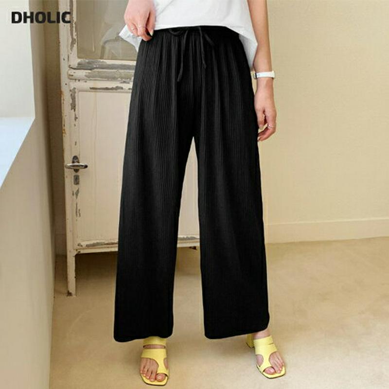 ≪人気商品再入荷≫リボンリブパンツ・全2色・b62441 レディース【pt】【韓国 ファッション パンツ ロングパンツ ズボン ボトムス リブ リブパンツ 単色 無地 シンプル カジュアル ラフ ウエストゴム 春 夏】【ハイホリHIHOLLI】