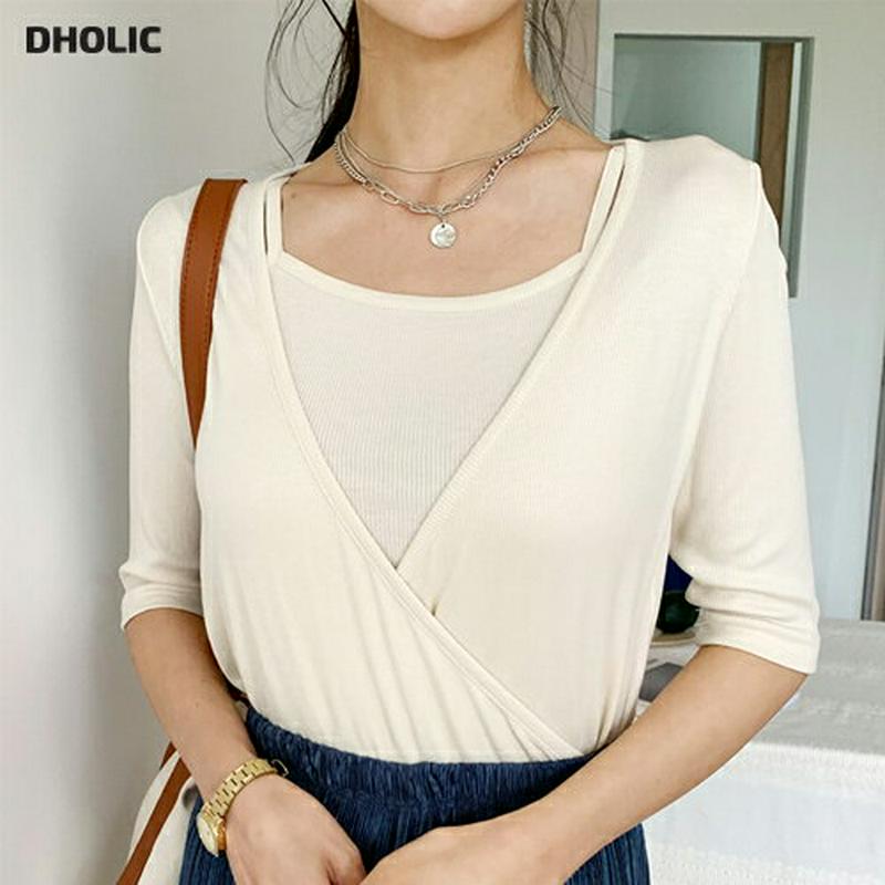 2WAYカシュクールTシャツ&キャミSET・全3色・t56214 レディース【tops】【セット商品 set トップス Tシャツ