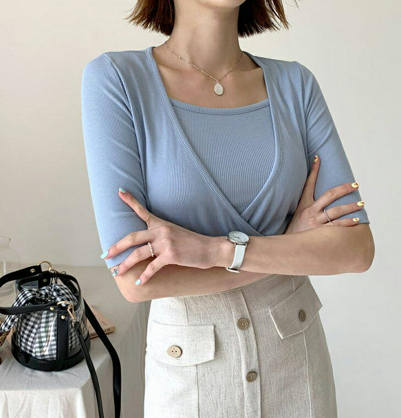 2WAYカシュクールTシャツ&キャミSET・全3色・t56214 レディース【tops】【セット商品 set トップス Tシャツ