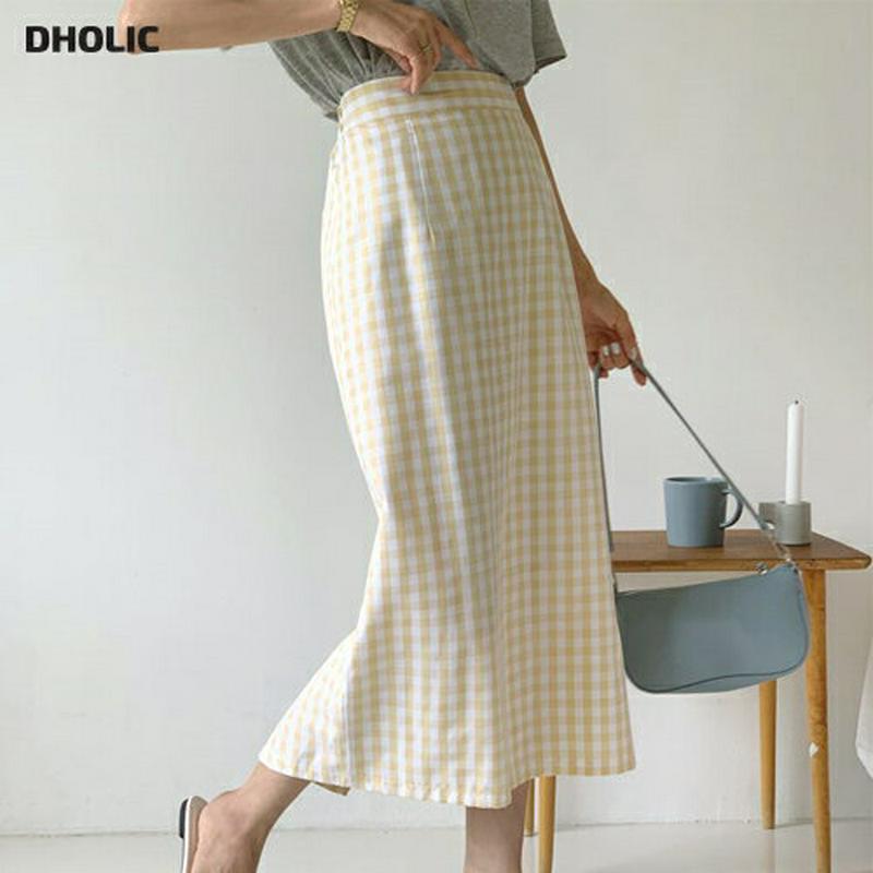 スリットギンガムチェックスカート・全4色・b56193 レディース【sk】【スカート ロング ロングスカート スリット チェック