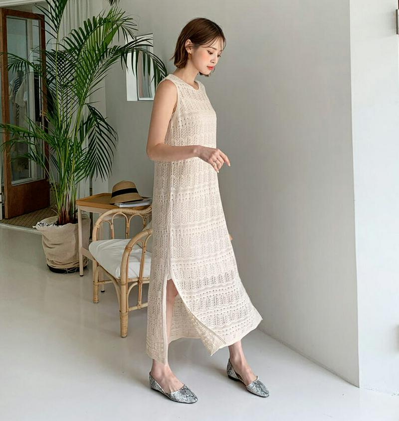 スリップ付シアーニットワンピース・全3色・b56213 レディース【ops】【ワンピース ロング ロングワンピース ニット ニッ