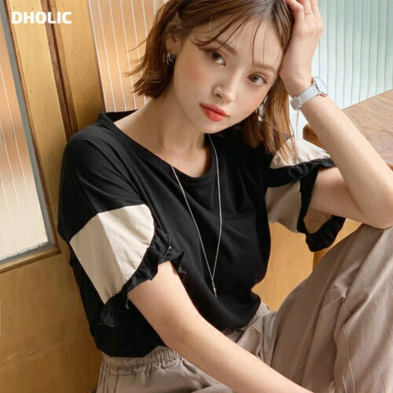 【10%OFF】フリルスリーブTシャツ・全3色・b56201 レディース【tops】 韓国ファッション トップス Tシャツ 半袖 フリル フリルスリーブ 大人 カジュアル 春 夏 セール SALE