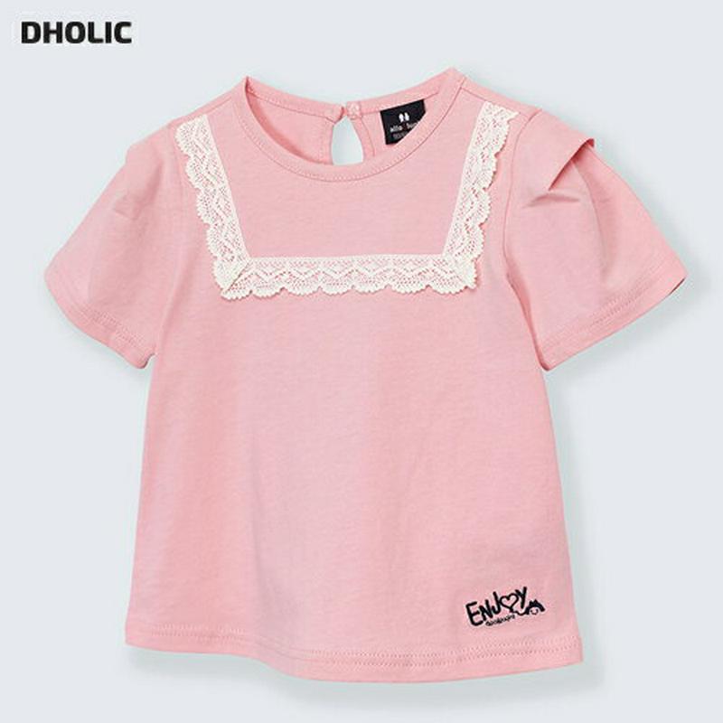 ボックスレースラインTシャツ p002198 キッズ 【3~8才】【tops】【韓国 ファッション トップス Tシャツ カットソ