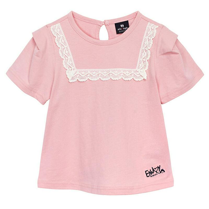 ボックスレースラインTシャツ p002198 キッズ 【3~8才】【tops】【韓国 ファッション トップス Tシャツ カットソ