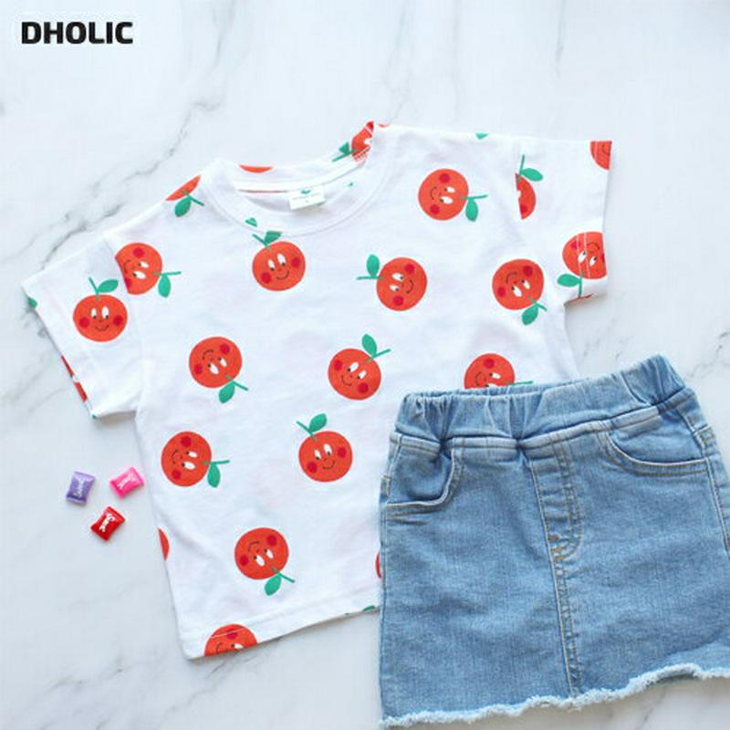 キュートトマト半袖Tシャツ(ホワイト) p002424 キッズ 【3~8才】【tops】【韓国 ファッション トップス Tシャツ
