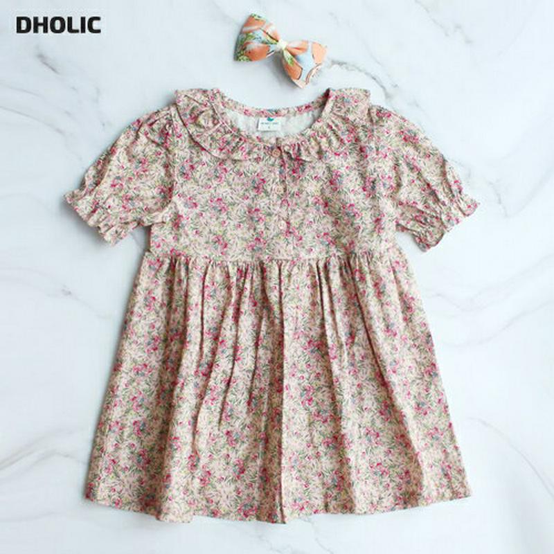 フリルネックガーデンフラワーワンピース p002426 キッズ 【3~8才】【ops】【韓国 ファッション ワンピース 半袖 ハ