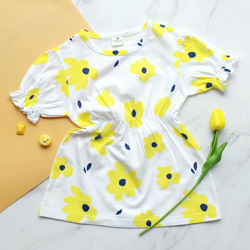 フラワー柄ワンピース p002427 キッズ 【3~8才】【ops】【韓国 ファッション ワンピース 半袖 ハーフスリーブ ショ