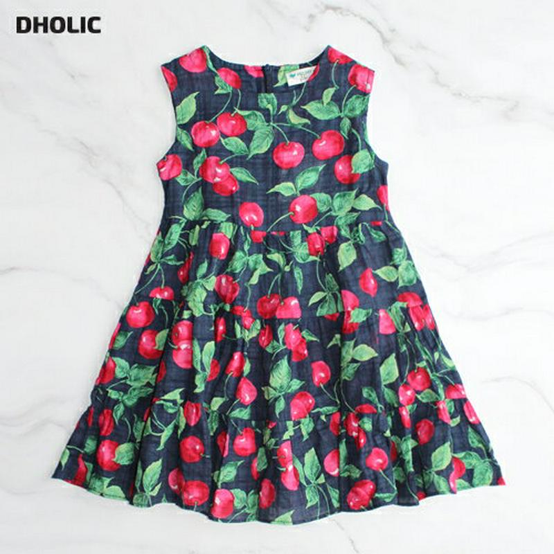 トロピカルスリーブレスワンピース(ネイビー) p002436 キッズ 【3~8才】【ops】【韓国 ファッション ワンピース ノ