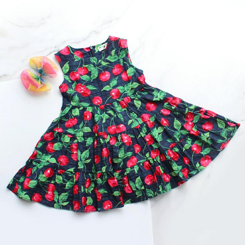 トロピカルスリーブレスワンピース(ネイビー) p002436 キッズ 【3~8才】【ops】【韓国 ファッション ワンピース ノ