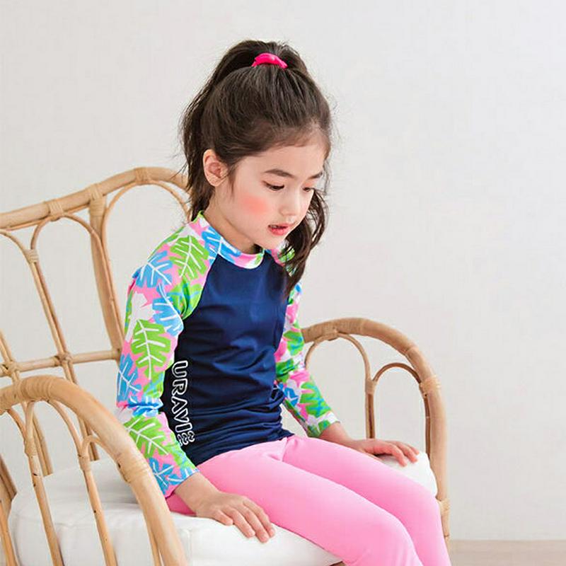 BillyラッシュガードTシャツ・p001576 キッズ【3~8才】【bw】【水着 ラッシュガード 長袖 スイムウェア 総柄 カジュアル ラフ 女の子 男の子 子供 こども 子供服 こども服】【KIDS】