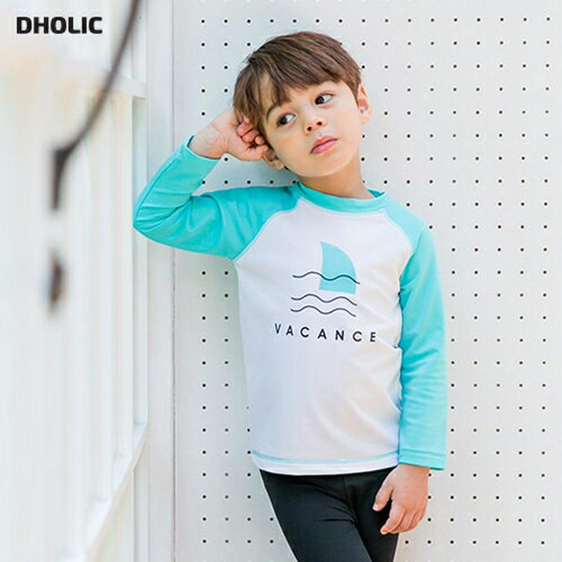VACANCEラッシュガードTシャツ・p001583 キッズ【3~8才】【bw】【ラッシュガード トップス 水着 プール 海 スイムウェア 長袖 ロゴ シンプル カジュアル 女の子 男の子 夏 子供 こども 子供服 こども服】【KIDS】