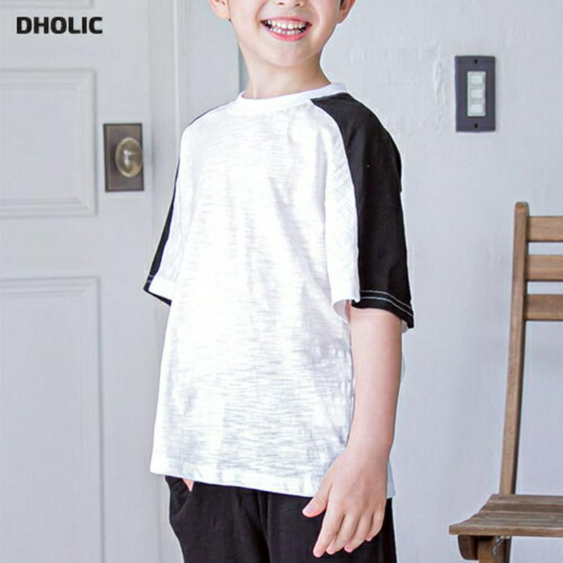 配色ドルマンスリーブTシャツ・p002713 キッズ【3~8才】【tops】【トップス Tシャツ 半袖 ハーフスリーブ ドルマン ドルマンスリーブ 配色 カジュアル ラフ 女の子 男の子 春 夏 子供 こども 子供服 こども服】【KIDS】