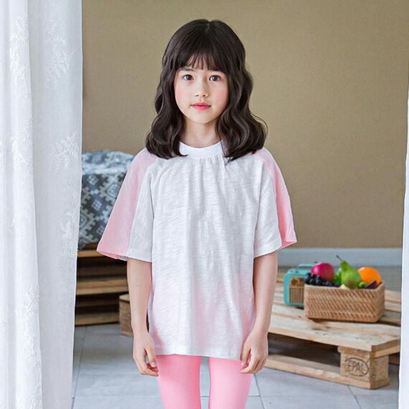 配色ドルマンスリーブTシャツ・p002713 キッズ【3~8才】【tops】【トップス Tシャツ 半袖 ハーフスリーブ ドルマン ドルマンスリーブ 配色 カジュアル ラフ 女の子 男の子 春 夏 子供 こども 子供服 こども服】【KIDS】