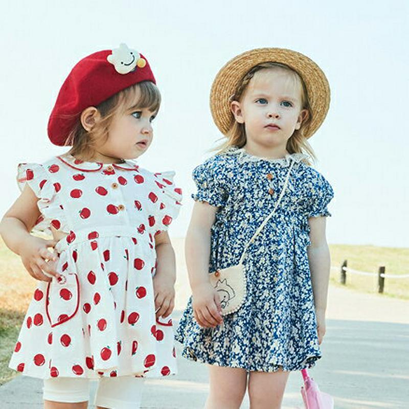 バッグ付レースカラー花柄ワンピース・p002186 キッズ【3~8才】【ops】【ワンピース ミニワンピース ショート丈 半袖 