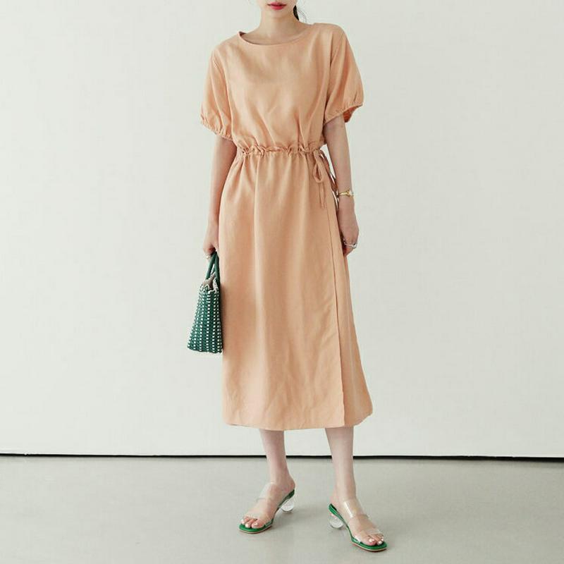 ドロストワンピース・全3色・b62467 レディース【ops】【ワンピース ロング ロングワンピース 半袖 ハーフスリーブ ドロ