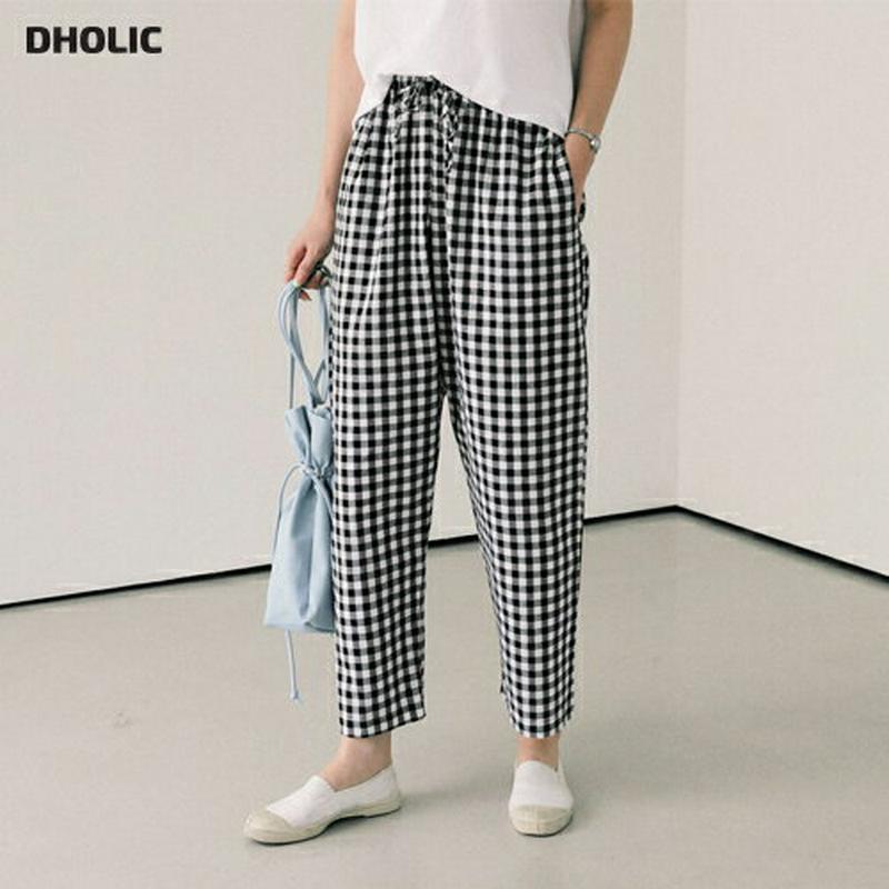 ギンガムチェックワイドパンツ・全2色・t62476 レディース【pt】【パンツ ロング ロングパンツ ワイド ワイドパンツ チェ