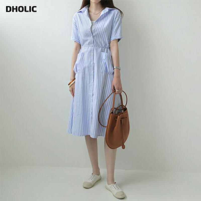 ストラップ付カラーストライプワンピース・全3色・b62575 レディース【ops】【ワンピース ミディ丈 ミディワンピース スト