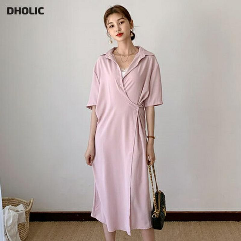 ダイアゴナルボタンカラーワンピース・全3色・b59706 レディース【ops】【ワンピース ロング ロングワンピース 半袖 ハー