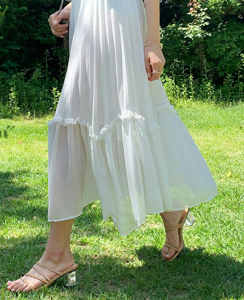 フリルプリーツスカート・全3色・t59720 レディース【sk】【スカート ロング ロングスカート プリーツ プリーツスカート 