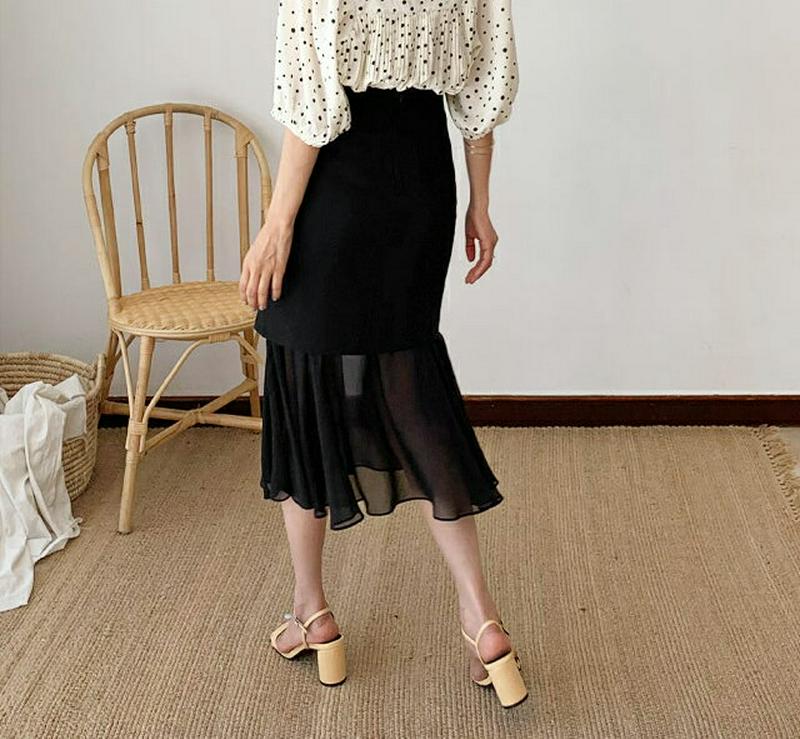 レイヤードマーメイドスカート・全2色・b59724 レディース【sk】【スカート ミディ丈　ミディスカート マーメイド マーメイ