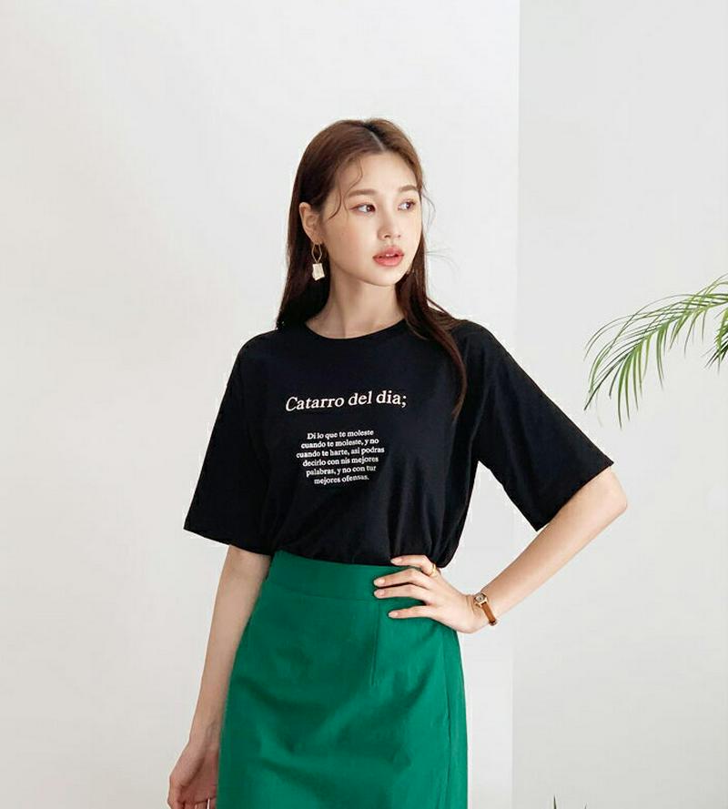 グロッシーレタリングTシャツ・全4色・t59690 レディース【tops】【トップス Tシャツ 半袖 ハーフスリーブ ロゴ ロゴ