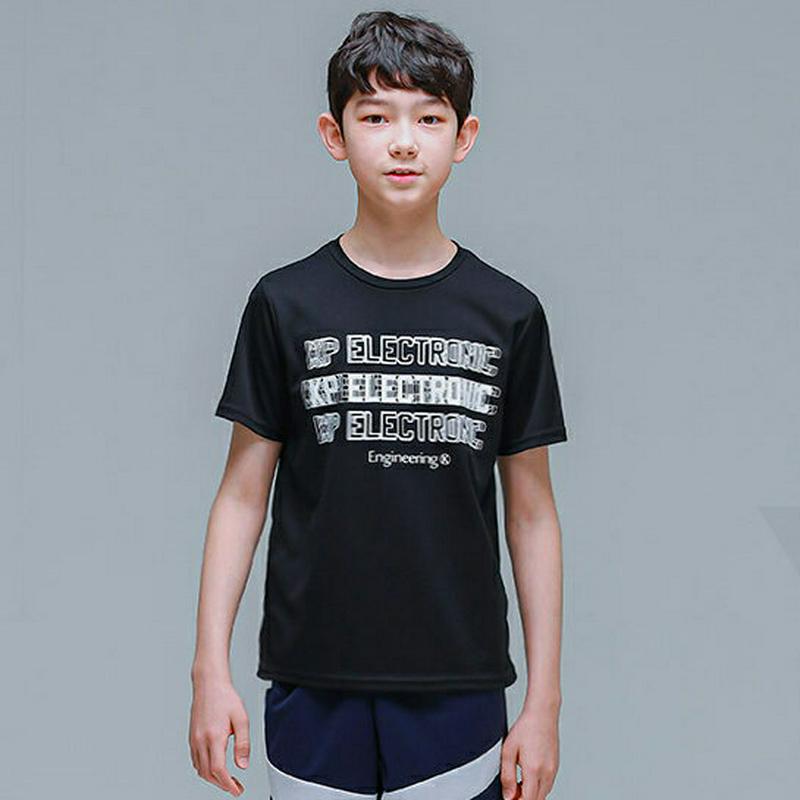 ELECTRONIC半袖Tシャツ(ブラック)・p001897 キッズ【9~17才】【tops】【トップス Tシャツ 半袖 ロゴ 