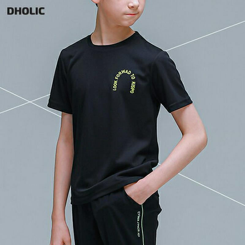カーブレタリングTシャツ(ブラック)・p001911 キッズ【9~17才】【tops】【トップス Tシャツ 半袖 ロゴ ロゴT 
