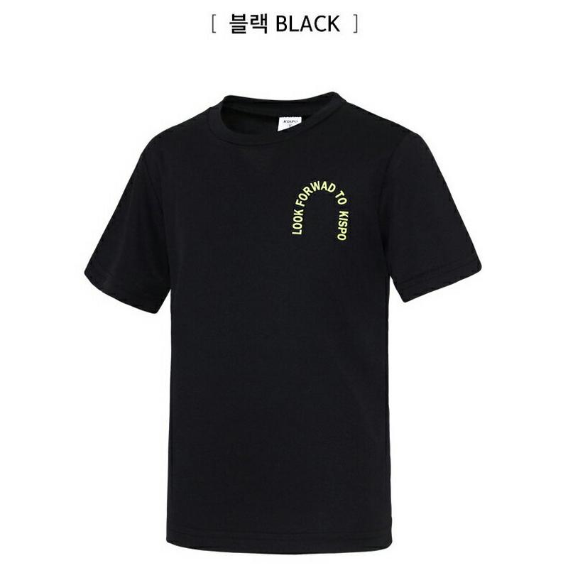 カーブレタリングTシャツ(ブラック)・p001911 キッズ【9~17才】【tops】【トップス Tシャツ 半袖 ロゴ ロゴT 