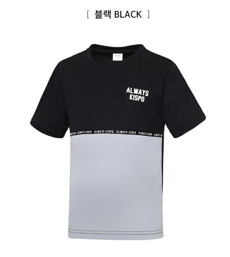 ALWAYSカラーブロックTシャツ(ブラック)・p001906 キッズ【9~17才】【tops】【トップス　Tシャツ 半袖 カラ