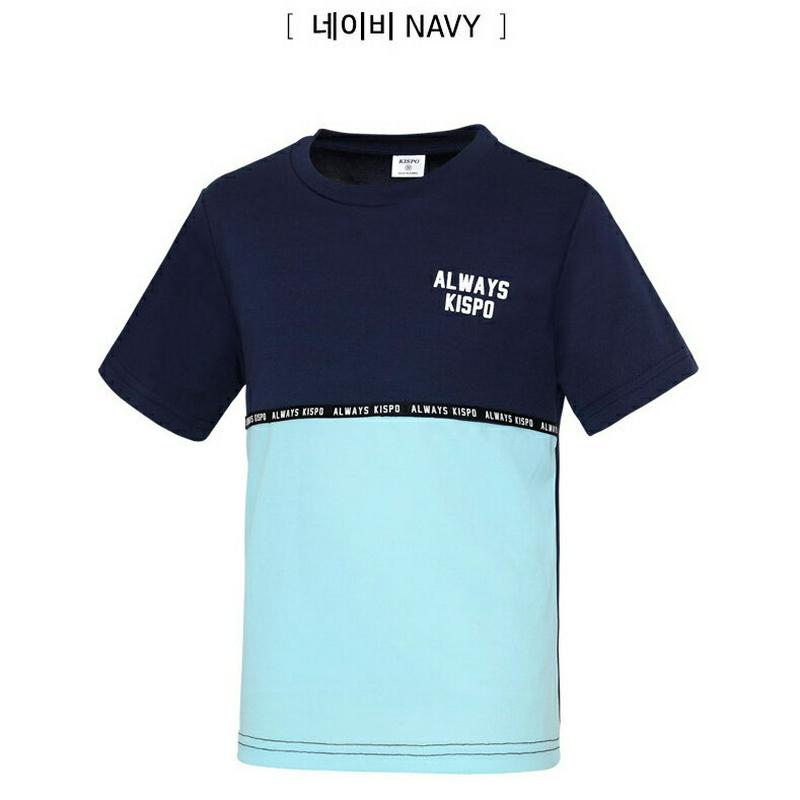 ALWAYSカラーブロックTシャツ(ネイビー)・p001908 キッズ【9~17才】【tops】【トップス Tシャツ 半袖 ハー