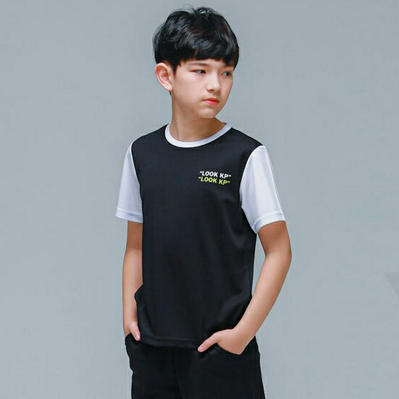 LOOK KP半袖Tシャツ(ブラック)・p001792 キッズ【9~17才】【tops】【トップス Tシャツ 半袖 ハーフスリー