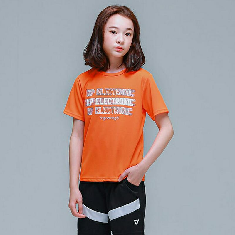 ELECTRONIC半袖Tシャツ(オレンジ)・p001895 キッズ【9~17才】【tops】【トップス Tシャツ 半袖 ハーフ