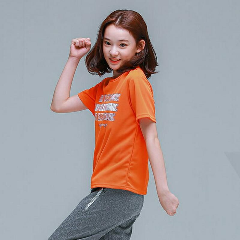 ELECTRONIC半袖Tシャツ(オレンジ)・p001895 キッズ【9~17才】【tops】【トップス Tシャツ 半袖 ハーフ