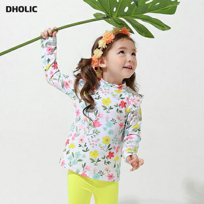 花柄ラッシュガードTシャツ(アイボリー)・p002366 キッズ【3~8才】【tops】【水着 スイムウェア ラッシュガード 花柄 フラワー フリル フェミニン 可愛い かわいい 長袖 女の子 夏 子供 こども 子供服 こども服】【KIDS】