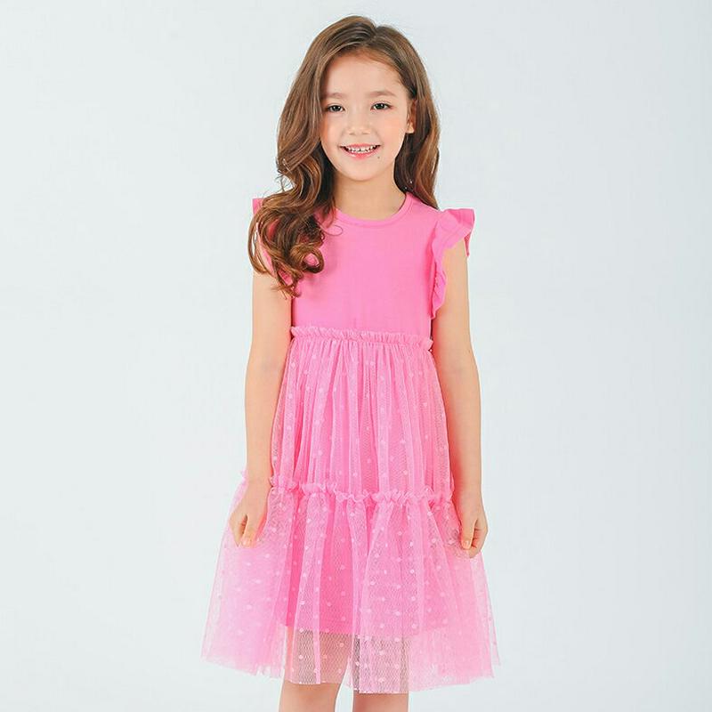 ドットチュールワンピース・p001745 キッズ【3~8才】【ops】【ワンピース ミディ丈 ミディワンピース チュール チュールワンピース フリル ガーリー スリーブレス ノースリーブ ドット かわいい 女の子 夏 子供 こども 子供服 こども服】【KIDS】