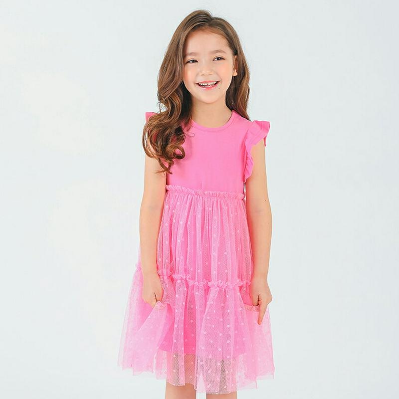 ドットチュールワンピース・p001745 キッズ【3~8才】【ops】【ワンピース ミディ丈 ミディワンピース チュール チュールワンピース フリル ガーリー スリーブレス ノースリーブ ドット かわいい 女の子 夏 子供 こども 子供服 こども服】【KIDS】