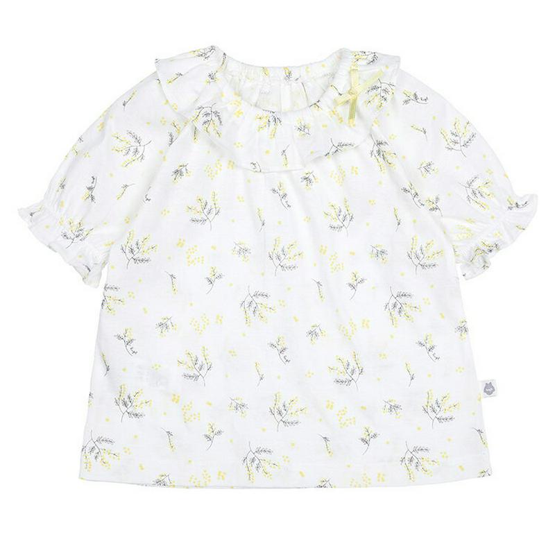 ラッフルネックパターン上下SET・p002172 キッズ【0~2才】【set】【セット セット商品 set トップス Tシャツ 