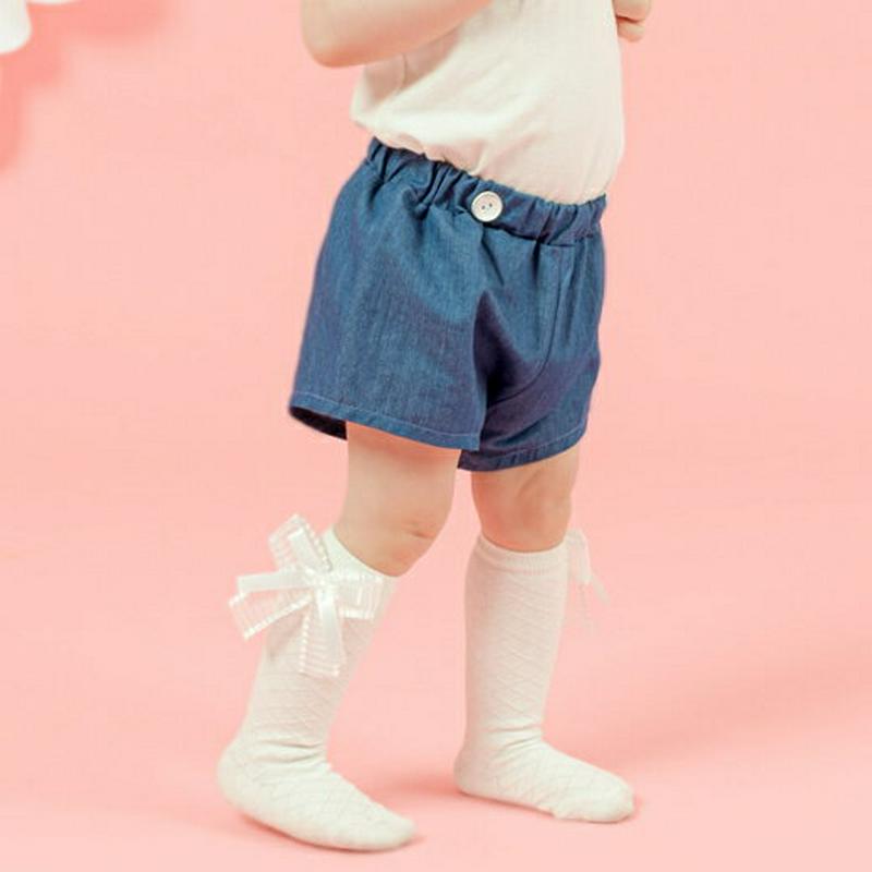 ボタンポイントデニムパンツ・p002400 キッズ【0~2才】【pt】【パンツ デニム 短パン 半ズボン ズボン ボトムス カジュアル 女の子 男の子 春 夏 子供 こども 子供服 こども服】【KIDS】